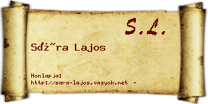 Sára Lajos névjegykártya